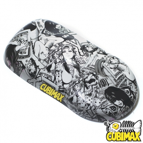 h100 Stickers bomb Bianco Nero Pellicola per Cubicatura e WTP Water Transfer Printing Professionale in Alta Definizione HD