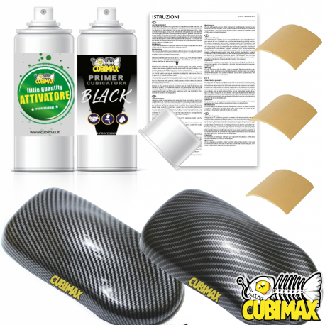 Kit Inizio Cubicatura Carbonio 2 MQ + Attivatore + Primer Nero + 3 Carta Abrasiva 400
