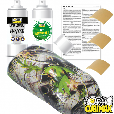 Kit Entry Cubicatura Mimetico Camouflage 1 MQ + Attivatore Bomboletta + Primer Bianco Bomboletta + 3 Carta Abrasiva 400