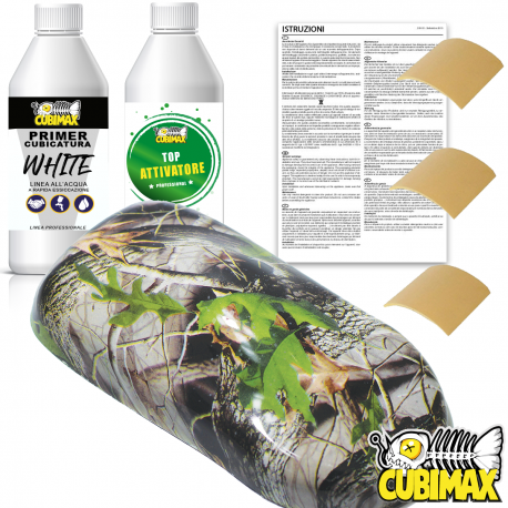 Kit Entry Cubicatura Mimetico Camouflage 1 MQ + Attivatore 250ml + Primer Bianco 250ml + 3 Carta Abrasiva 400